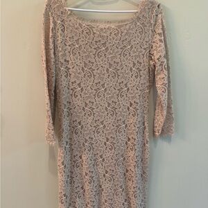 Diane Von Furstenberg Lace Dress in Blush Pink